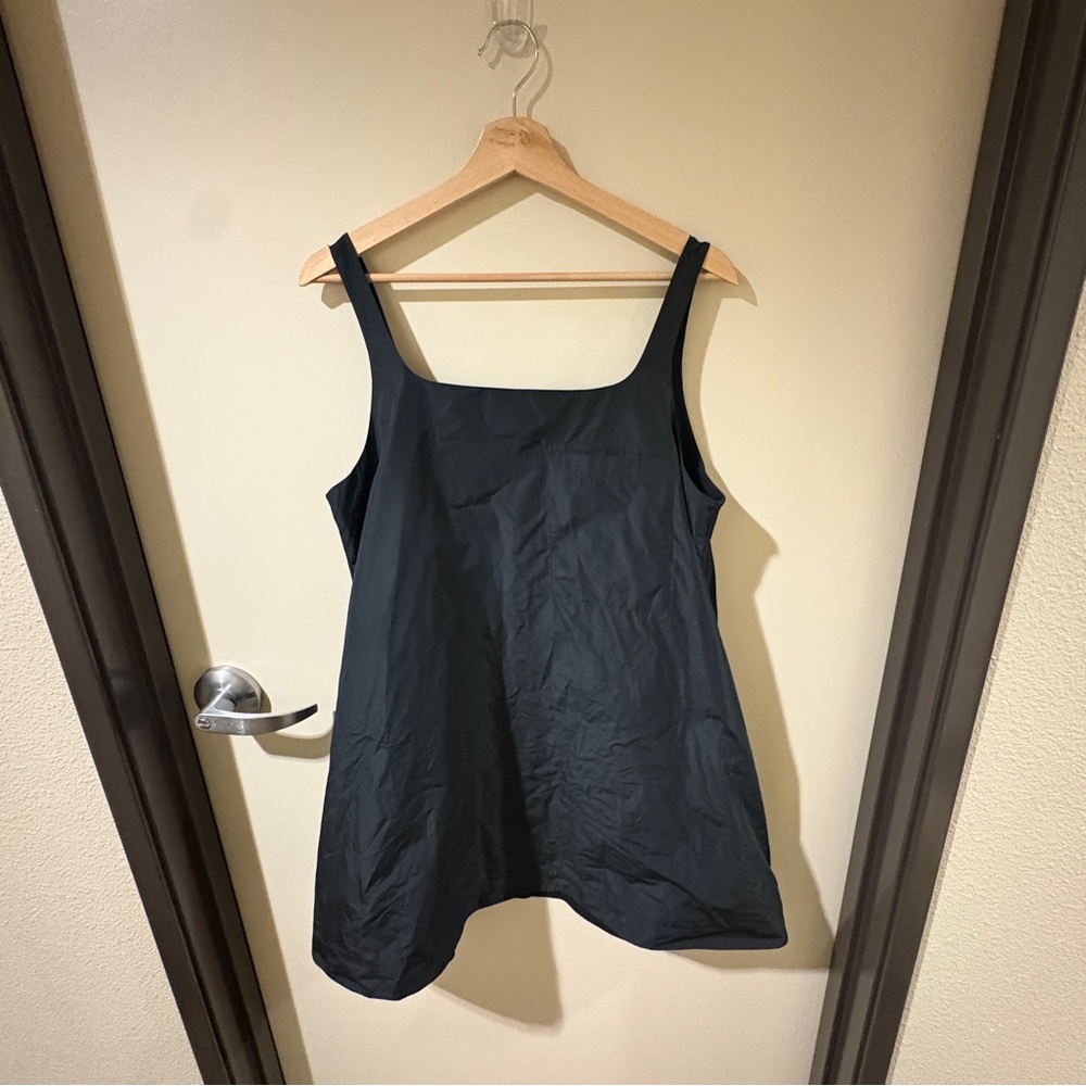 COS Mixed Media Black Trapeze Mini Dress
